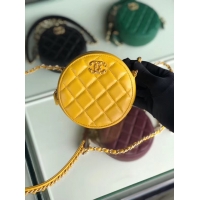 Perfect Popular CHANEL Sheepskin Chain packet A0725 yellow