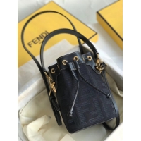 Top Design FENDI MON TRESOR Mini bag in black canvas 8BS010