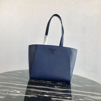 Classic Cheapest Prada Embleme Saffiano leather bag 1BG288 blue