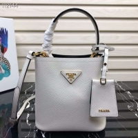 Promotional Prada Panier small Original Saffiano Bag 1BA217 White