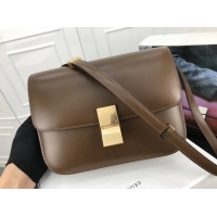 Good Product Celine Classic Box Flap Bag Original Calfskin Leather 3378 Khaki