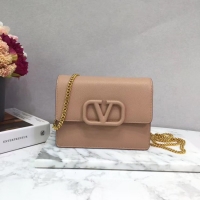 Discount Cheapest VALENTINO Origianl leather Chain bag V069 Pink