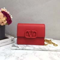 Sophisticated Discount VALENTINO Origianl leather Chain bag V069 Red