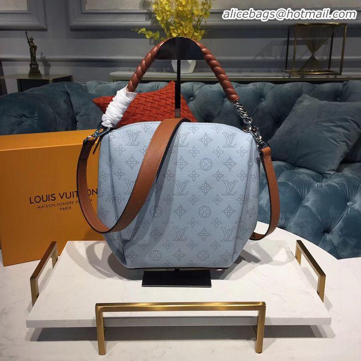 Top Quality Louis Vuitton original Mahina Leather BABYLONE CHAIN BB M53153 BLEU HORIZON PUMPKIN
