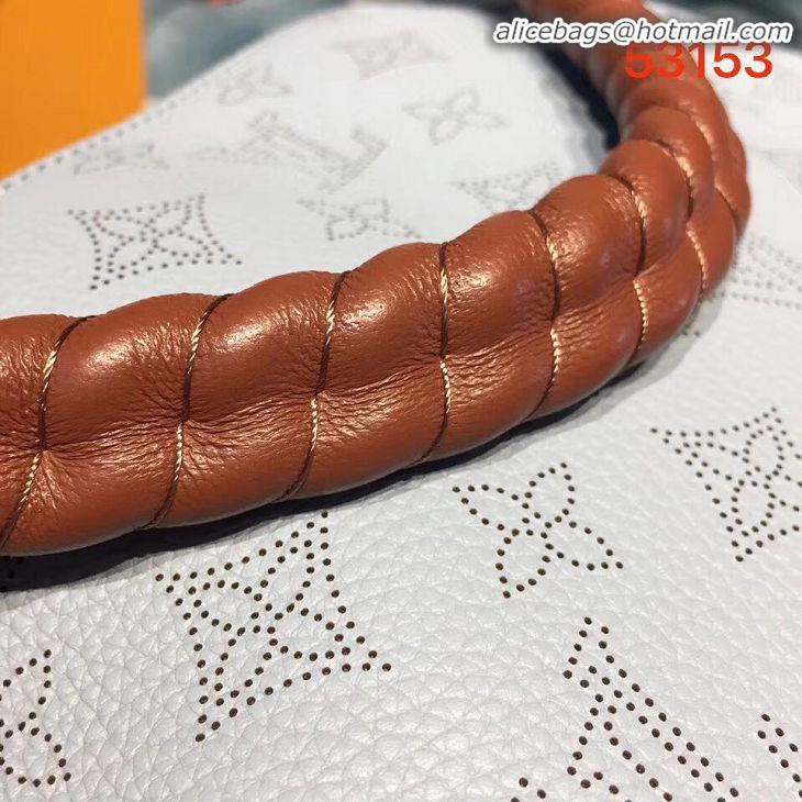 Top Quality Louis Vuitton original Mahina Leather BABYLONE CHAIN BB M53153 BLEU HORIZON PUMPKIN
