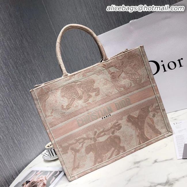 Low Cost DIOR BOOK TOTE BAG IN EMBROIDERED CANVAS M929 Beige