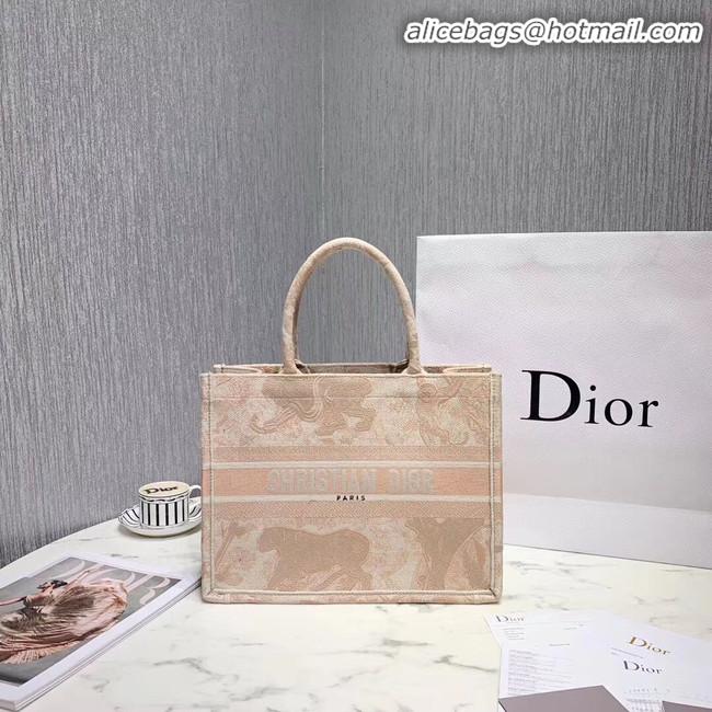 Low Cost DIOR BOOK TOTE BAG IN EMBROIDERED CANVAS M929 Beige