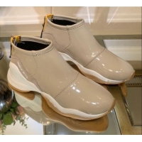 Good Quality Fendi FFluid Glossy Zip Sneakers G92331 Beige 2020