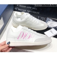 Fashion Dior Homme Calfskin Sneakers G21418 White/Pink 2020