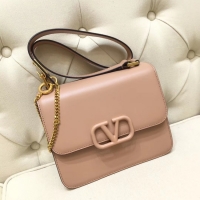 Original Cheap VALENTINO VLOCK Origianl leather shoulder bag 0908 pink
