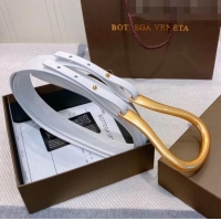 Market Sells Bottega Veneta Leather Corset Belt 50mm with Saddle Buckle BV1610 White