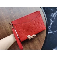 Cheapest Louis Vuitton Original Monogram Empreinte Clutch bag MELANIE M68705 red