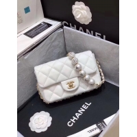 Fashion Discount Chanel flap Imitation Pearls bag AS1436 white