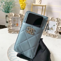 Top Quality CHANEL 19 Mobile phone case Card Holder AP1182 sky blue