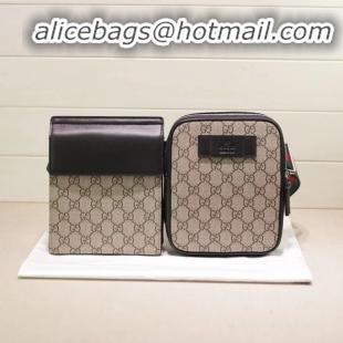 New Stylish Gucci GG Supreme belt bag 450956 Beige&black