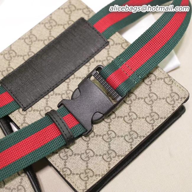 New Stylish Gucci GG Supreme belt bag 450956 Beige&black