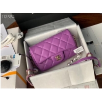 Inexpensive Chanel flap Imitation Pearls bag AS1436 Lavender
