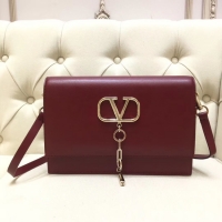 Reproduction VALENTINO VLOCK Origianl leather shoulder bag 0909 Burgundy