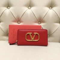 Low Price VALENTINO Origianl leather Zipped Wallet VG0088 red