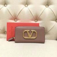 Cheapest VALENTINO Origianl leather Zipped Wallet VG0088 pink
