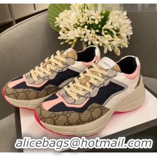 Unique Grade Gucci Rhyton GG Supreme Multicolor Sneakers G0801 Pink 2020