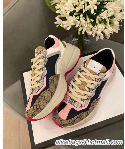 Unique Grade Gucci Rhyton GG Supreme Multicolor Sneakers G0801 Pink 2020