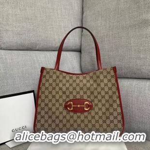 Low Cost Gucci 1955 Horsebit tote bag 623694 red