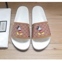 Low Cost Gucci GG Disney x Gucci Flat Slide Sandals ‎602075 White 2020 (For Women and Men)