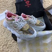 Traditional Discount Grade Quality Versace Chain Reaction Sneakers V5805 Pink