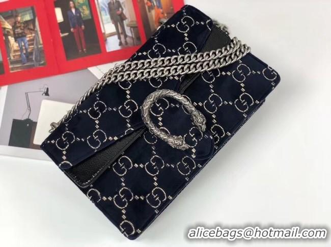 Best Quality Gucci Dionysus GG velvet small shoulder bag 400249 blue