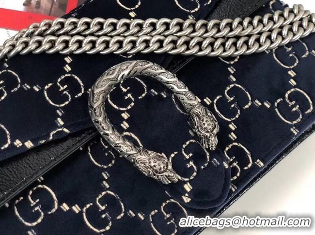 Best Quality Gucci Dionysus GG velvet small shoulder bag 400249 blue
