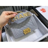 Grade Design Small boy chanel handbag AS67085 grey