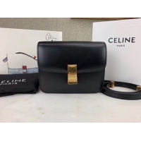 Luxury Celine Classic Box Teen Flap Bag Original Calfskin Leather 3379 Black