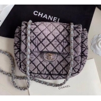 Discount Classic Chanel Quilted Denim Small Flap Bag AS1112 Light Gray 2020