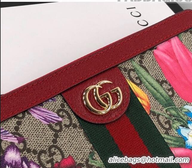 Hot Sell Gucci Ophidia GG Flora Zip Around Wallet 523154 Red 2019