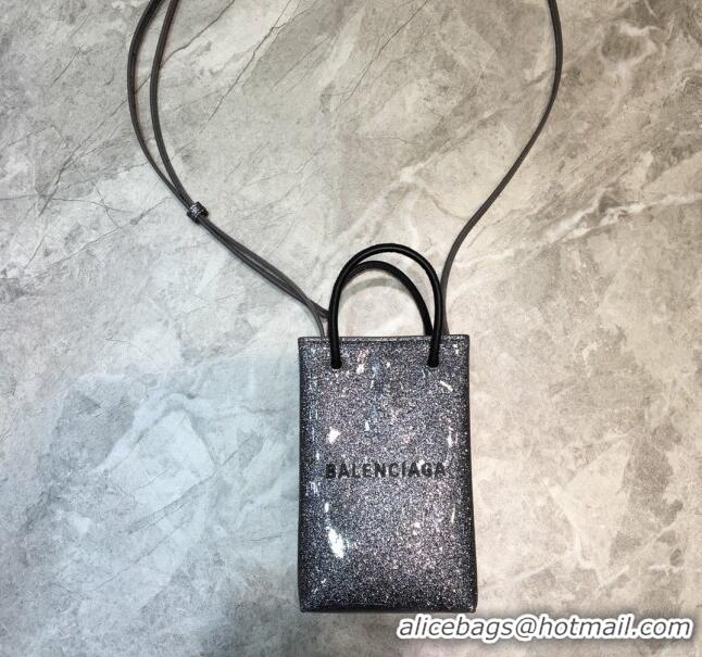 Cheapest Balenciaga shopping phone pouch shoulder bag B46249 gray
