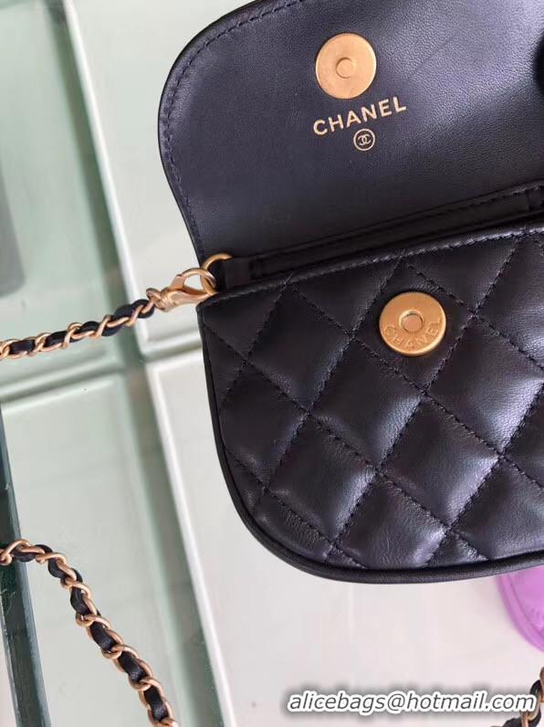 Fashion Chanel Sheepskin Original Leather Pocket AP1461 black