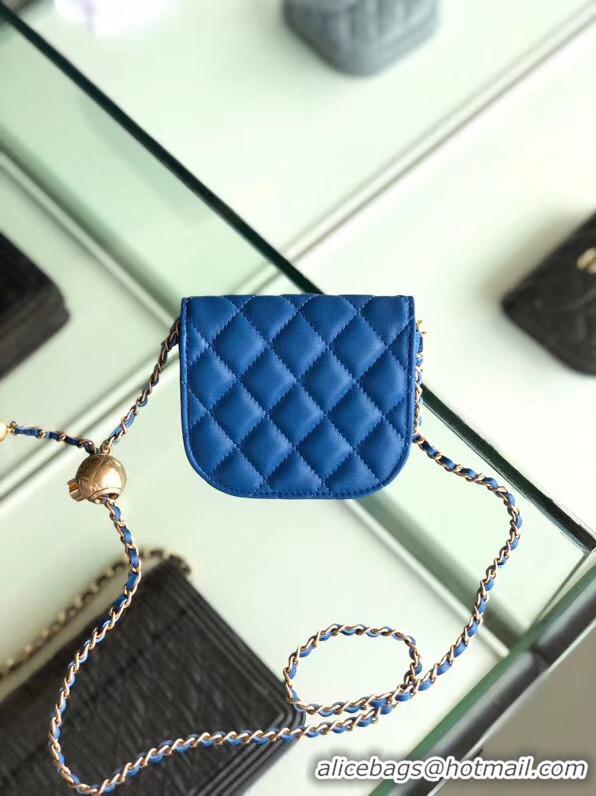 Popular Style Chanel Sheepskin Original Leather Pocket AP1461 blue