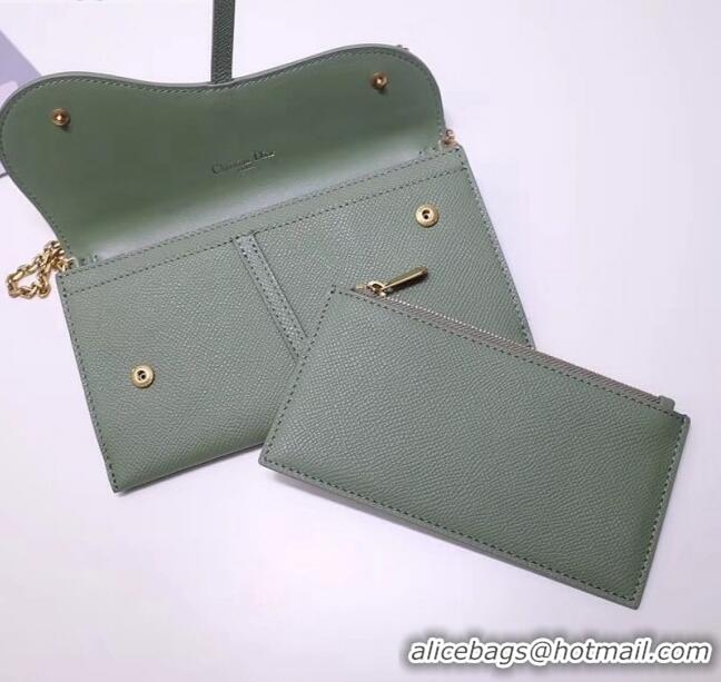 Top Quality Dior Calfskin Saddle Clutch with Chain CD2101 Jade 2019