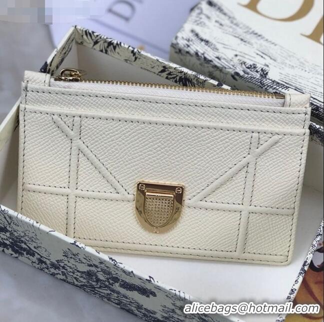 Buy Cheap Dior Diorama Calfskin Coin Purse Wallet CD2001 White 2019