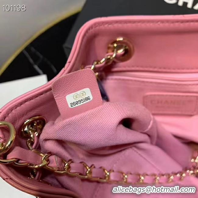 Low Price CHANEL Calfskin small Backpack & gold-Tone Metal AS1614 pink