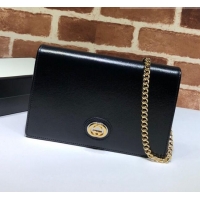 Discount Gucci Leather Interlocking G Chain Card Case Wallet 598549 Black 2019