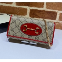 Shop Cheap Gucci Horsebit 1955 GG Canvas Wallet with Chain WOC ‎621888 Red 2020
