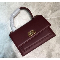 New Design Balenciaga Sharp XS Satchel Top Handle Bag in Black Smooth Leather B71313 Burgundy 2020