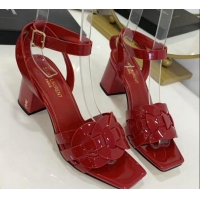 Well Crafted Saint Laurent Patent Leather Sandal With 6.5cm Heel Y42003 Red 2020