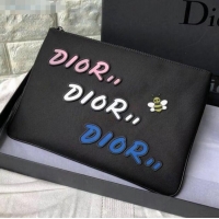 Luxury Cheap Dior x Kaws Men's Nylon Bee Logo Pouch CD2471