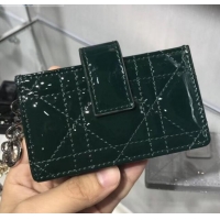 Cheap Faux Dior Lady Dior Cannage Lambskin Card Holder CD2652 Green 2019