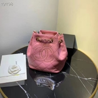 Low Price CHANEL Calfskin small Backpack & gold-Tone Metal AS1614 pink