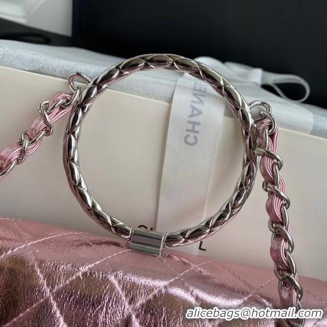 Cheapest Chanel Flap Original Lambskin Leather Shoulder Bag AS1665 silver pink