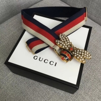 Popular Style Gucci Sylvie Web belt with bee 453277 red&white&blue
